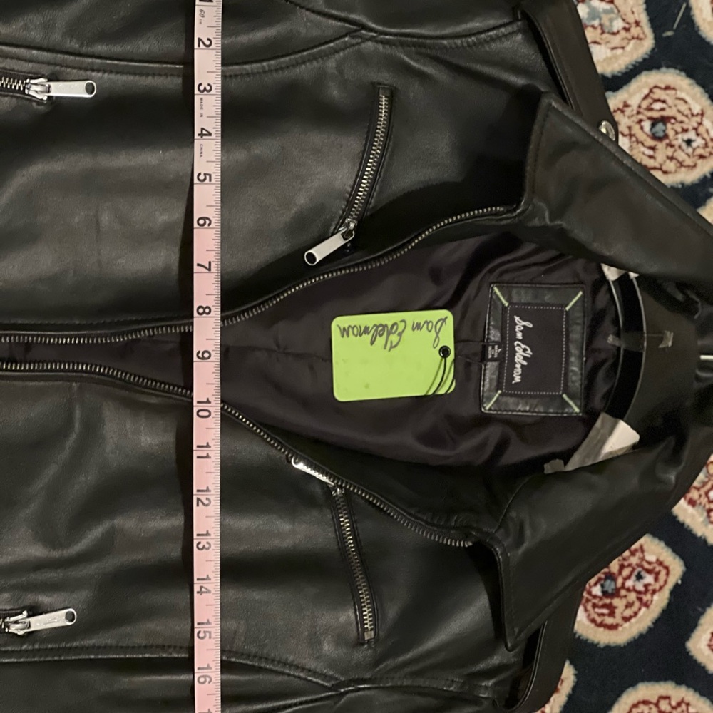 Sam Edelman Black Leather Jacket with Silver Accents - Picture 3 of 9